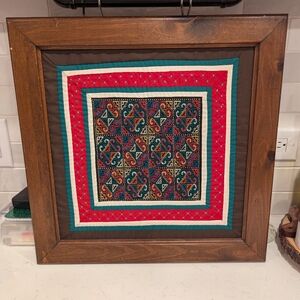 Vintage Hmong needlework framed art